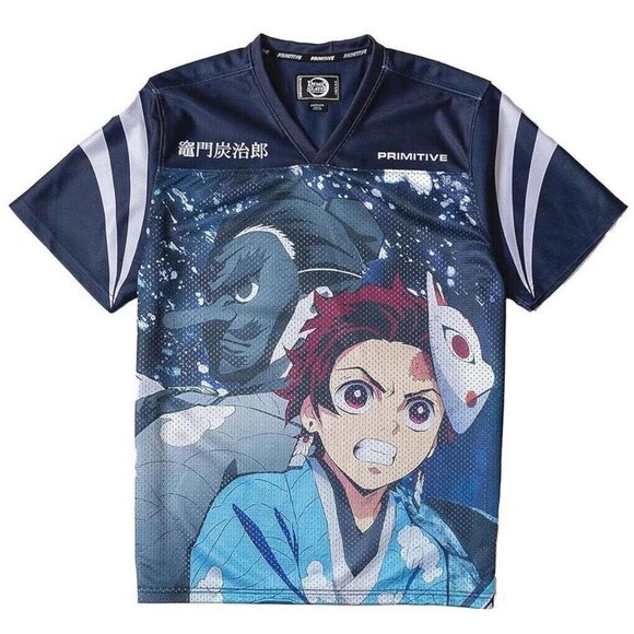 Primitive Skate Apparel Men's X Demon Slayer Tanjiro Kamado Mesh Jersey Shirt L - Picture 5 of 5